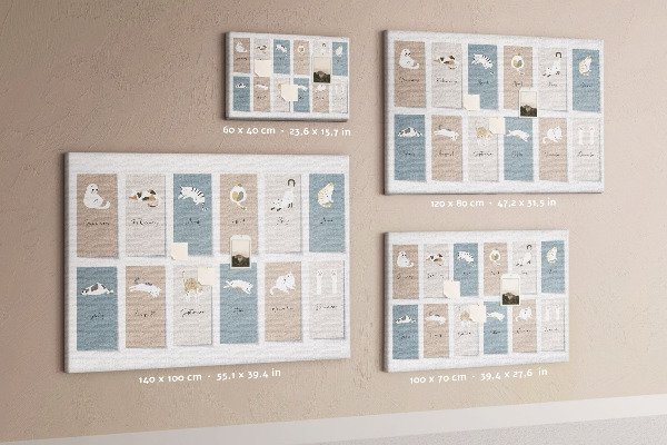 Cork board Cat calendar