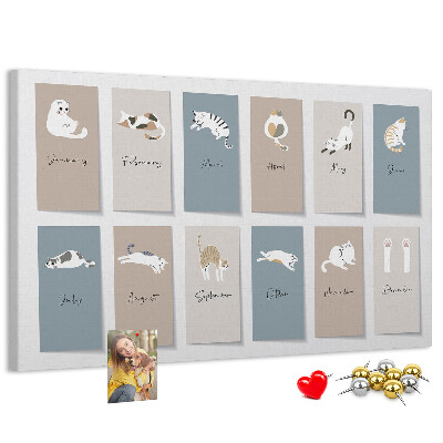 Cork board Cat calendar