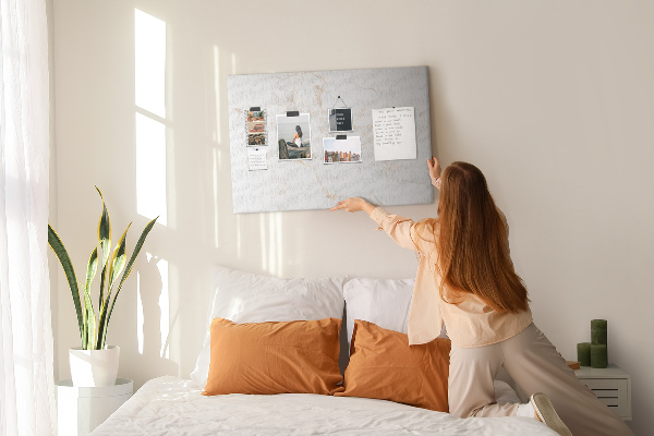 Cork memo board Elegant marble