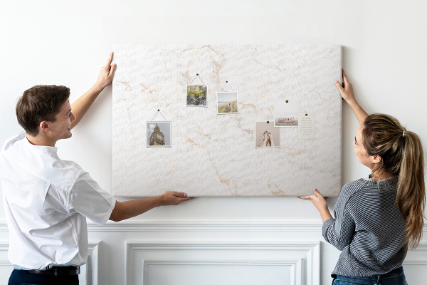 Cork memo board Elegant marble