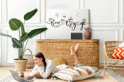 Cork memo board Bon voyage lettering