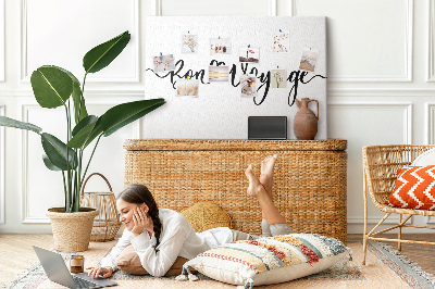 Cork memo board Bon voyage lettering