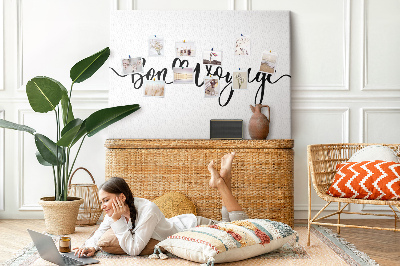 Cork memo board Bon voyage lettering