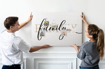 Cork board Family lettering