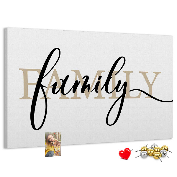 Cork board Family lettering