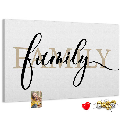 Cork board Family lettering