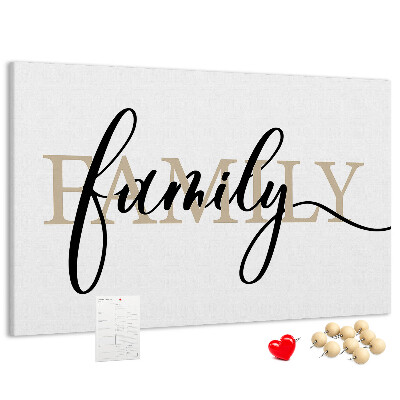 Cork board Family lettering