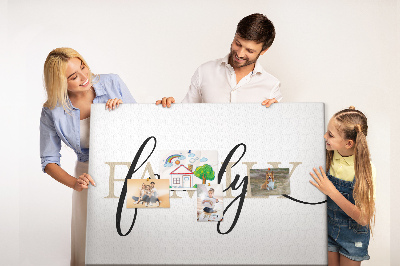 Cork board Family lettering