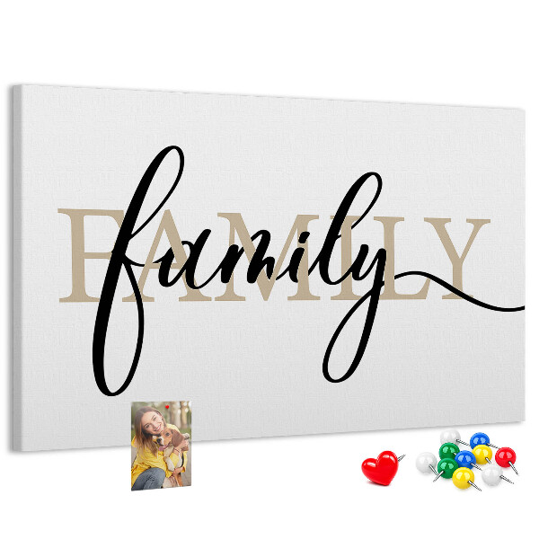 Cork board Family lettering
