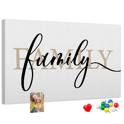 Cork board Family lettering