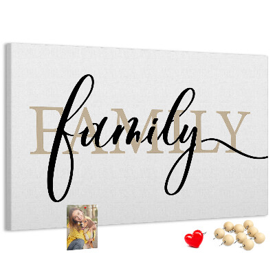 Cork board Family lettering
