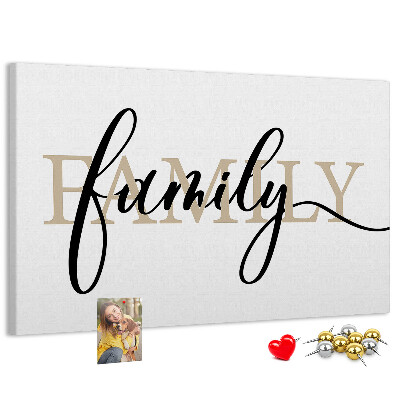 Cork board Family lettering
