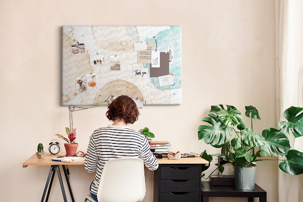 Cork display board Watercolor splashes