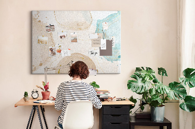 Cork display board Watercolor splashes