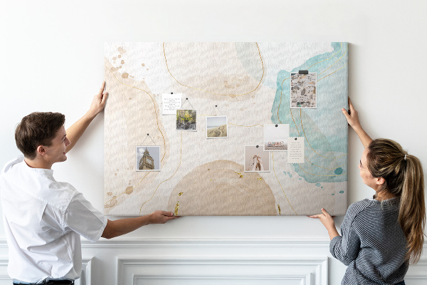 Cork display board Watercolor splashes