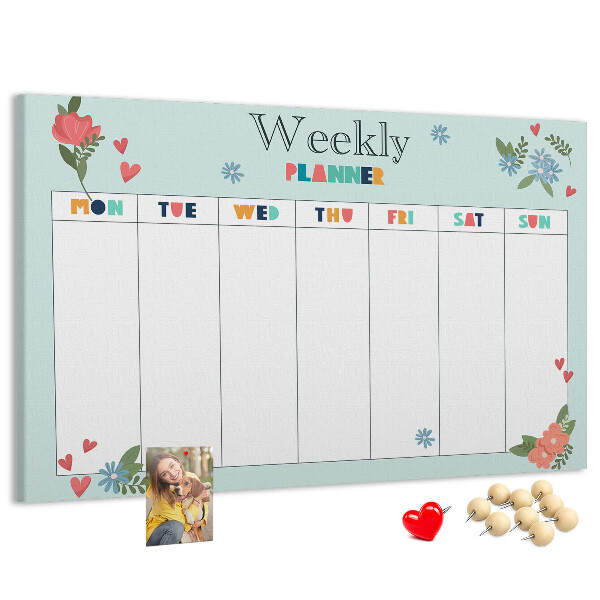 Cork board Weekly planner