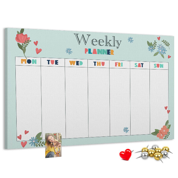 Cork board Weekly planner
