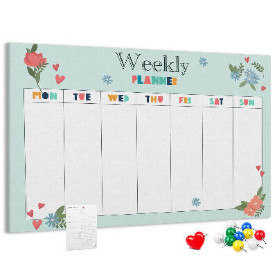 Cork board Weekly planner