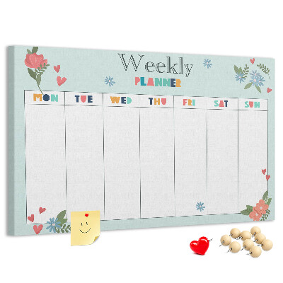 Cork board Weekly planner
