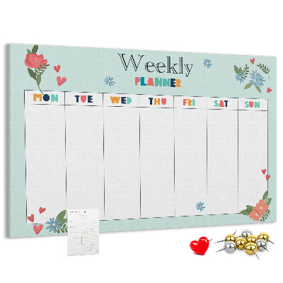 Cork board Weekly planner
