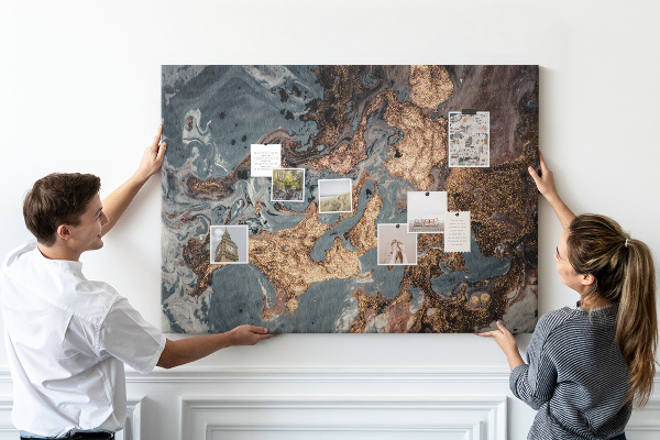 Cork display board Decorative marble