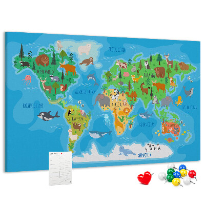 Cork memo board Cartoon map