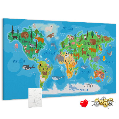 Cork memo board Cartoon map
