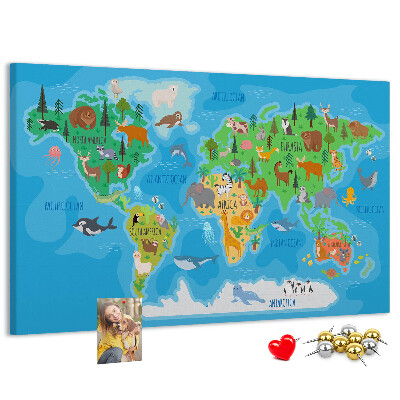 Cork memo board Cartoon map