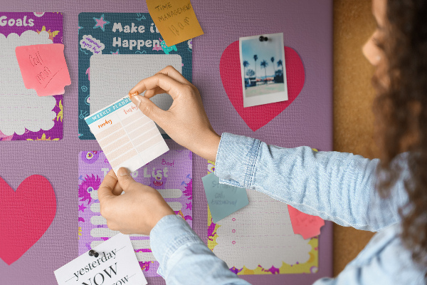 Cork board Monster notes