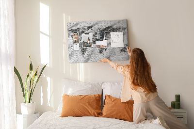 Cork board Brick Wall World Map