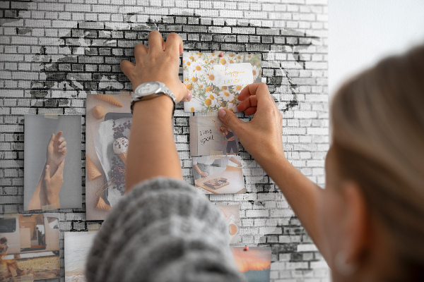Cork board Brick Wall World Map