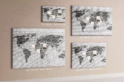 Cork board Brick Wall World Map