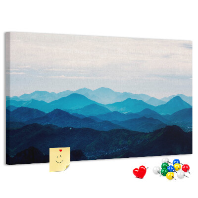 Cork display board Watercolor mountains