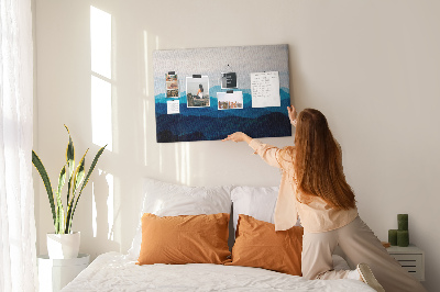 Cork display board Watercolor mountains