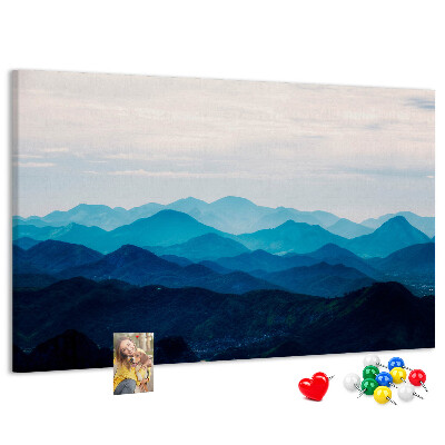 Cork display board Watercolor mountains