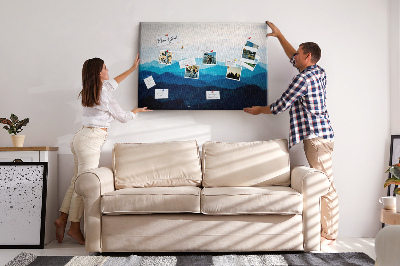 Cork display board Watercolor mountains