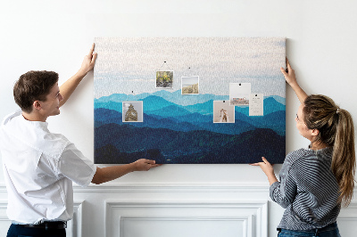 Cork display board Watercolor mountains