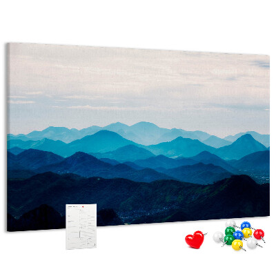 Cork display board Watercolor mountains