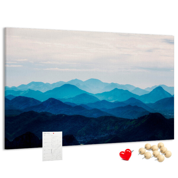 Cork display board Watercolor mountains