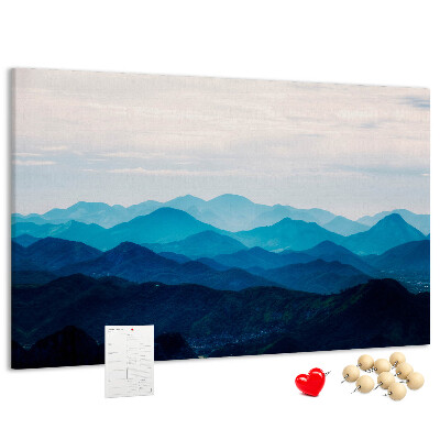 Cork display board Watercolor mountains