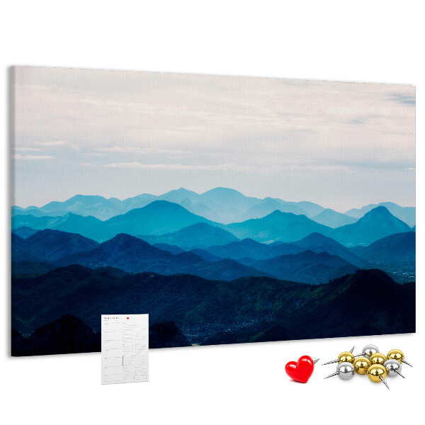 Cork display board Watercolor mountains