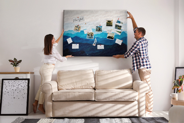 Cork display board Watercolor mountains