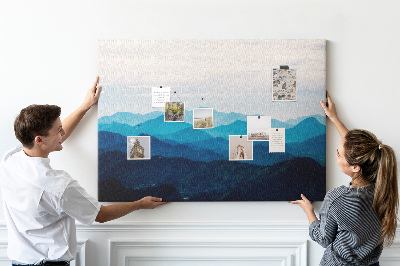 Cork display board Watercolor mountains
