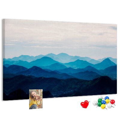 Cork display board Watercolor mountains