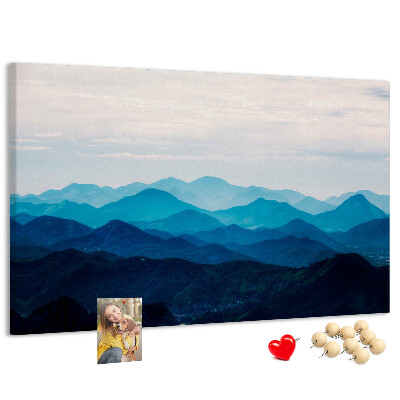 Cork display board Watercolor mountains