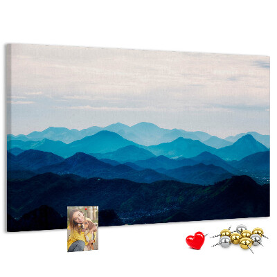 Cork display board Watercolor mountains