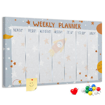 Cork memo board Weekly planner
