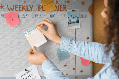 Cork memo board Weekly planner