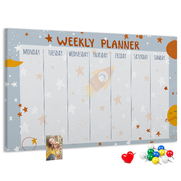 Cork memo board Weekly planner