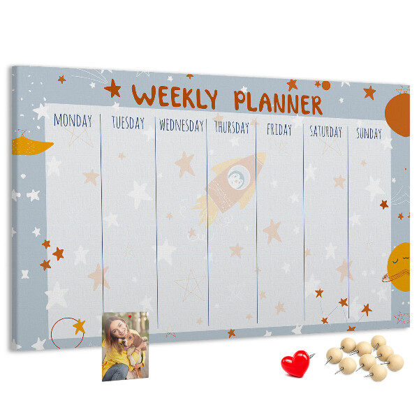 Cork memo board Weekly planner